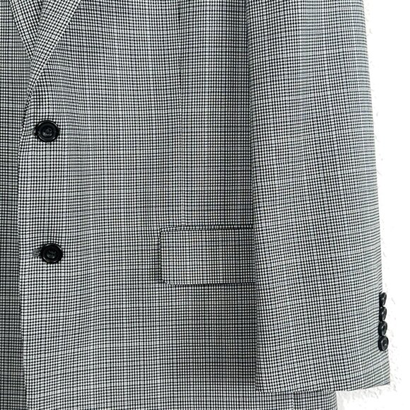 Hickey Freeman T-Model 100% Worsted Wool Houndstooth Check Blazer Men's Size 42R - Picture 8 of 15